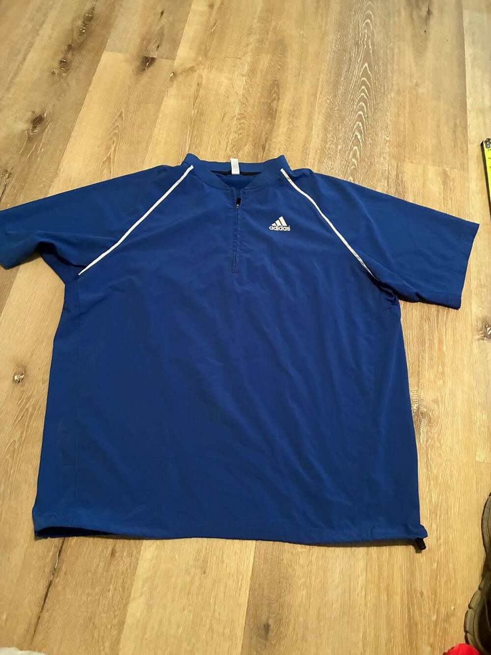 Adidas Short Sleeve 1/4 Zip Pullover Size XL Blue Windbreaker